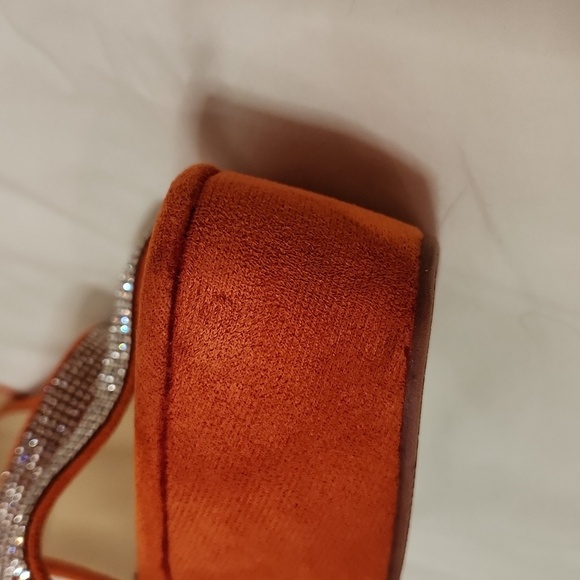 New! Orange rhinestone stiletto heels shoes high platform strappy party dress - Picture 13 of 16